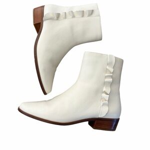Joie Women's Laleh Ruffle Shell Leather Ankle Booties Size 37 EU